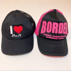 2-pack Trucker Cap Set(Neon Pink+Black)